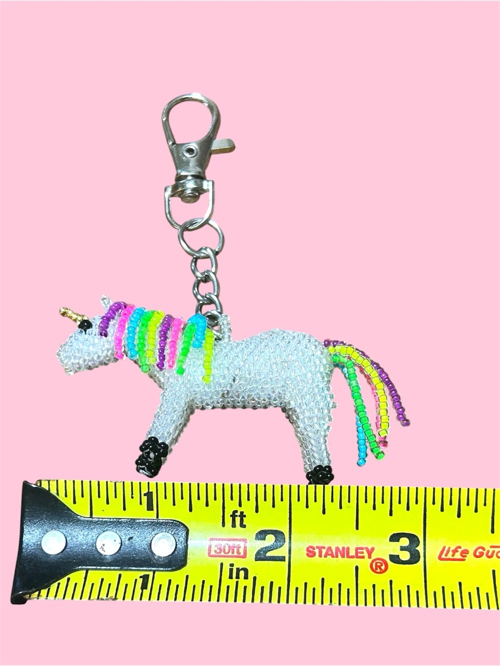 GrandmaMia 3D Unicorn Bag Charm Miyuki Glass Seed Beads Handmade - Picture 5 of 10